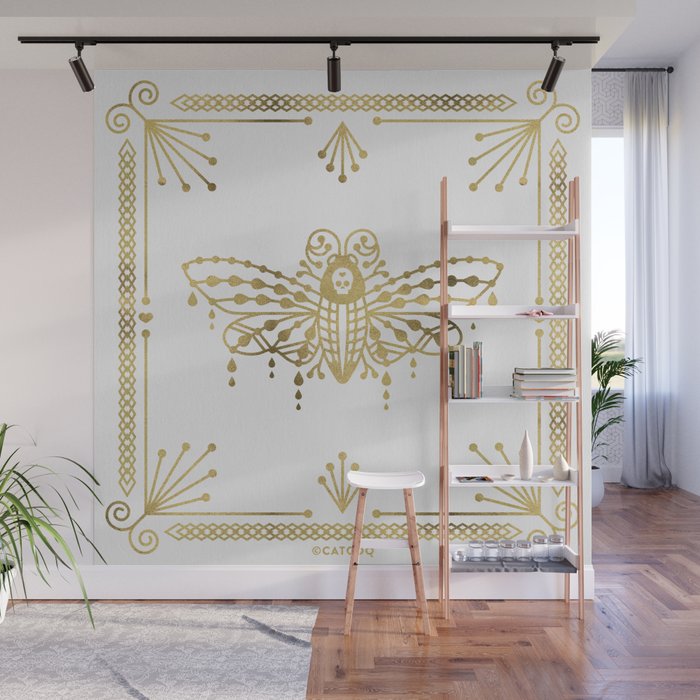 Death's Head Hawkmoth - Gold Palette Wall Mural Gallery Image 1
