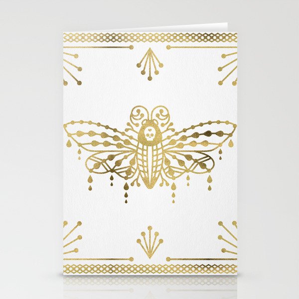 Death's Head Hawkmoth - Gold Palette Stationery Card Gallery Image 2