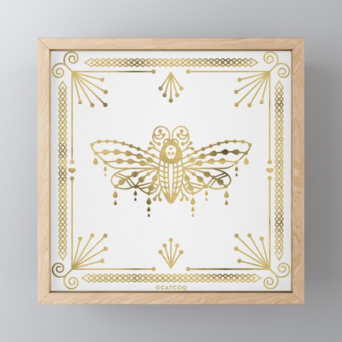 Death's Head Hawkmoth - Gold Palette Mini Art Print Gallery Image 1