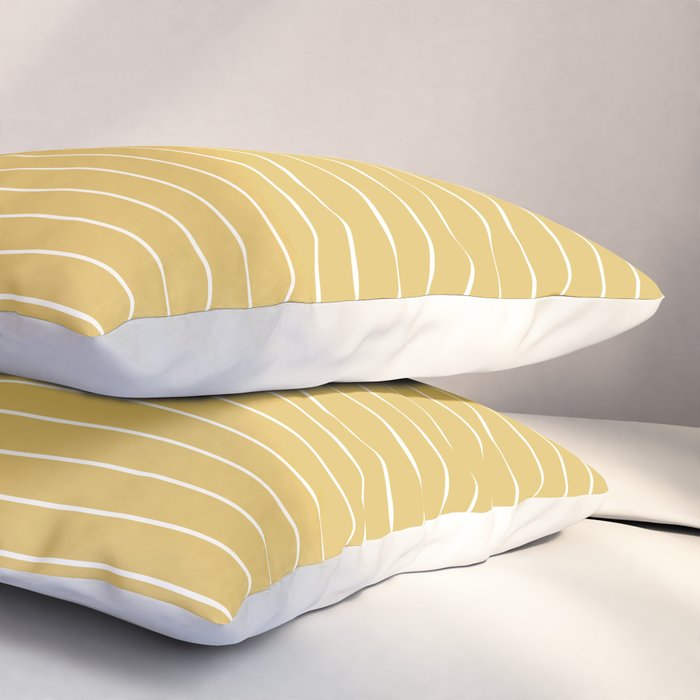 Minimal Arch XXXV Sunshine Yellow Modern Geometric Lines Pillow Sham Gallery Image 3