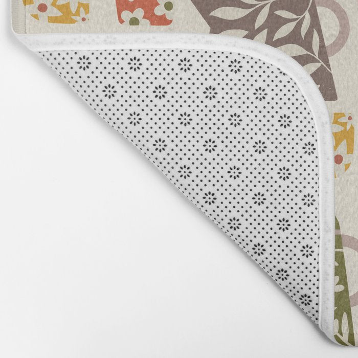 Buongiorno Retro Floral Coffee Bath Mat Gallery Image 2