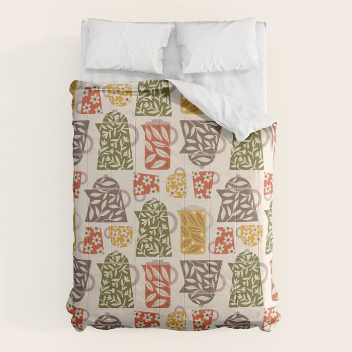 Buongiorno Retro Floral Coffee Comforter Gallery Image 6