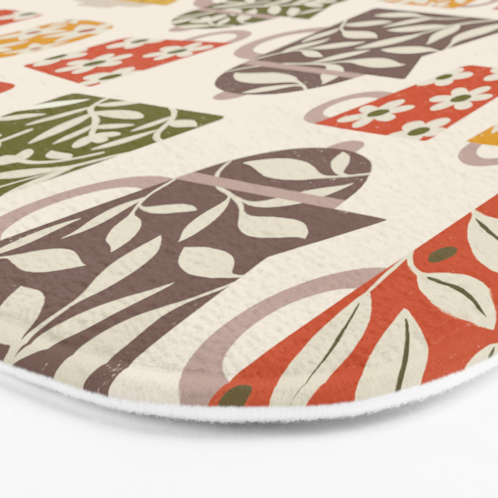 Buongiorno Retro Floral Coffee Bath Mat Gallery Image 3