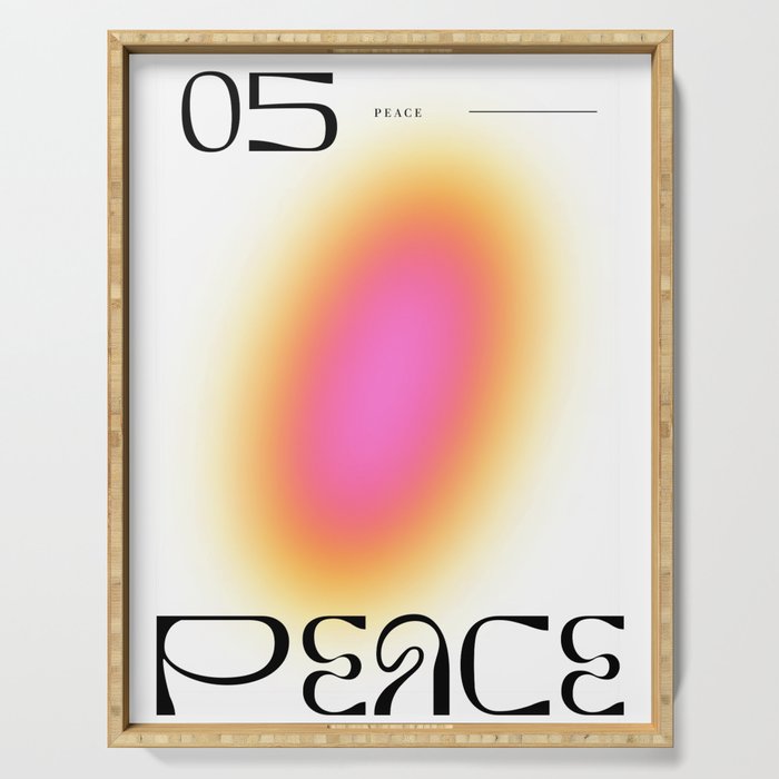 Modern soft blur gradient typography art Serving Tray Gallery Image 1