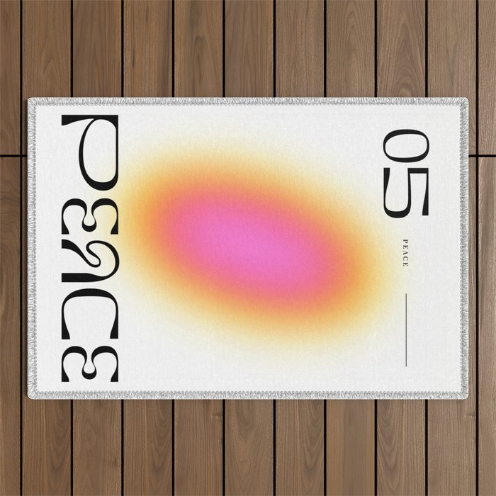 Modern soft blur gradient typography art Outdoor Rug Gallery Image 1