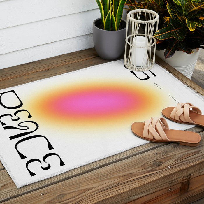Modern soft blur gradient typography art Outdoor Rug Gallery Image 2