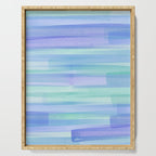 Abstract Watercolor Waves in Cool Blue Serving Tray Gallery Image 1