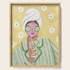 Woman wellness relax time Serving Tray Gallery Image 1