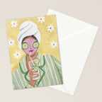 Woman wellness relax time Stationery Card Gallery Image 2
