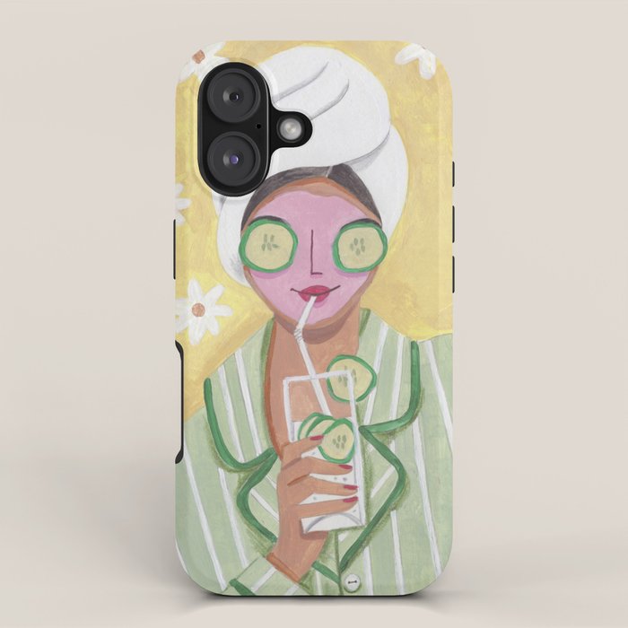 Woman wellness relax time iPhone Case Gallery Image 1