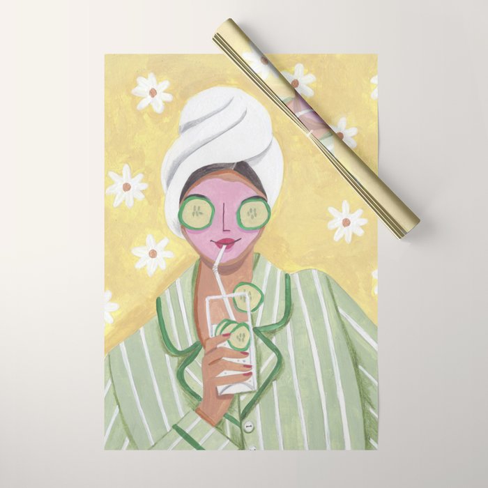Woman wellness relax time Wrapping Paper Gallery Image 1