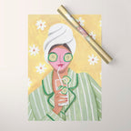 Woman wellness relax time Wrapping Paper Gallery Image 1