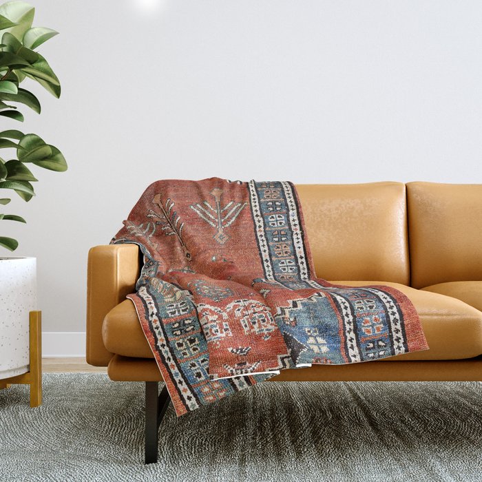 Bakhshaish Azerbaijan Northwest Persian Carpet Print Throw Blanket Gallery Image 1