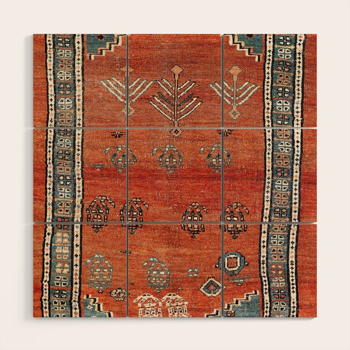 Bakhshaish Azerbaijan Northwest Persian Carpet Print Wood Wall Art Gallery Image 1
