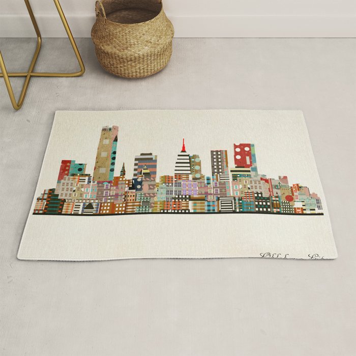 oklahoma city skyline Rug Gallery Image 1