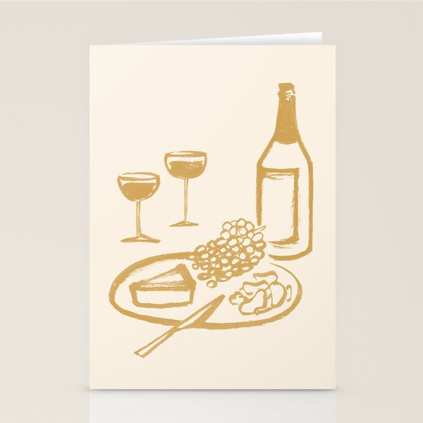 Wine and Cheese Aperitivo - Gold  Stationery Card Gallery Image 2