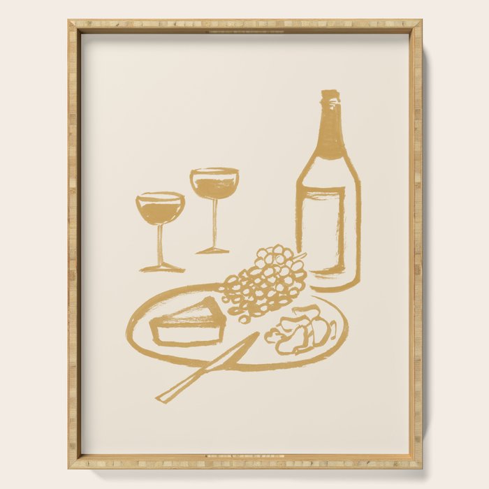 Wine and Cheese Aperitivo - Gold  Serving Tray Gallery Image 1