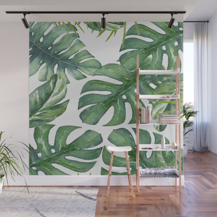 Monstera Leaves Wall Mural Gallery Image 1