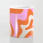 Retro Liquid Swirl Abstract Pattern Bright Pink Orange Cream Coffee Mug Gallery Image 4
