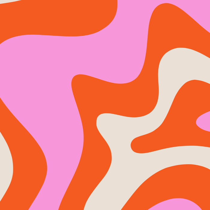 Retro Liquid Swirl Abstract Pattern Bright Pink Orange Cream Coffee Mug Gallery Image 2