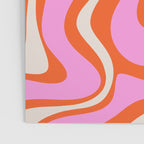Retro Liquid Swirl Abstract Pattern Bright Pink Orange Cream Poster Gallery Image 3