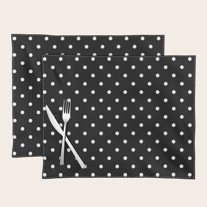 Black and White Polka Dots Placemat Gallery Image 1