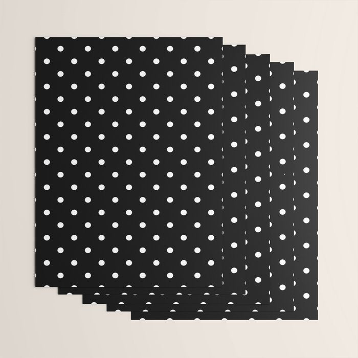 Black and White Polka Dots Wrapping Paper Gallery Image 3