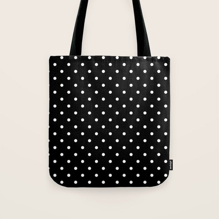 Black and White Polka Dots Tote Bag Gallery Image 1
