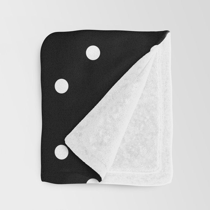 Black and White Polka Dots Throw Blanket Gallery Image 3