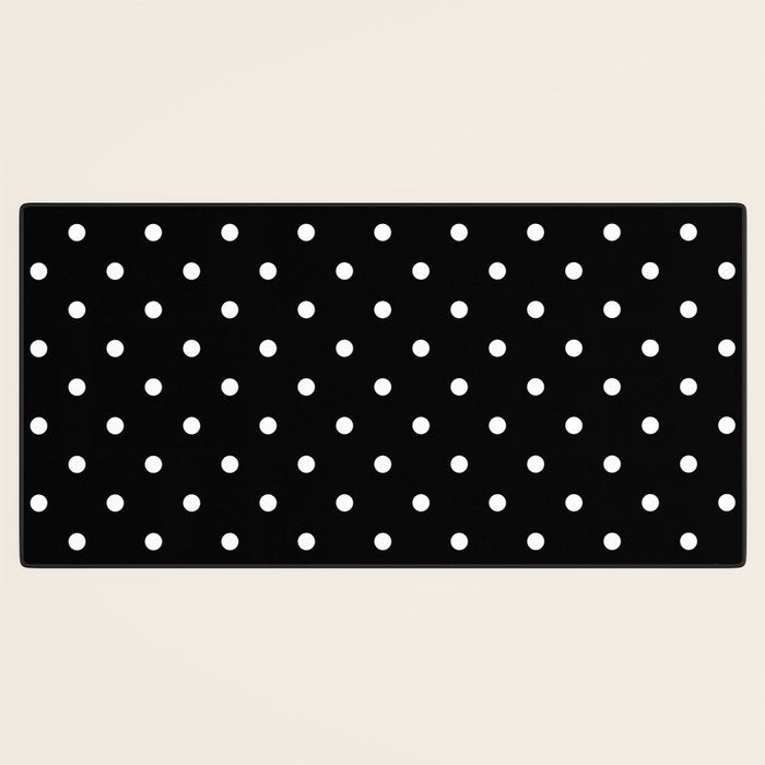 Black and White Polka Dots Desk Mat Gallery Image 3