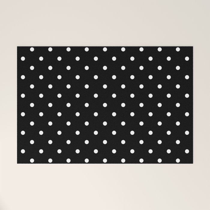 Black and White Polka Dots Welcome Mat Gallery Image 1