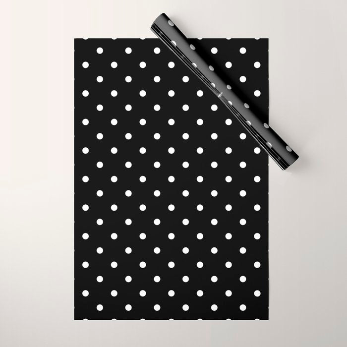 Black and White Polka Dots Wrapping Paper Gallery Image 1
