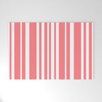 Classic Stripes XXXII - Coral Pink Welcome Mat Gallery Image 1