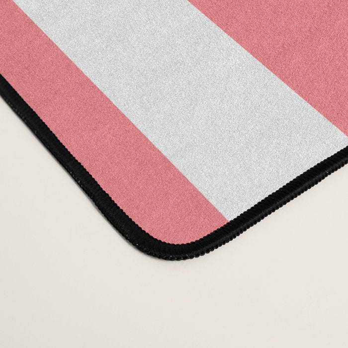 Classic Stripes XXXII - Coral Pink Desk Mat Gallery Image 4