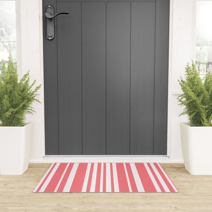Classic Stripes XXXII - Coral Pink Welcome Mat Gallery Image 3