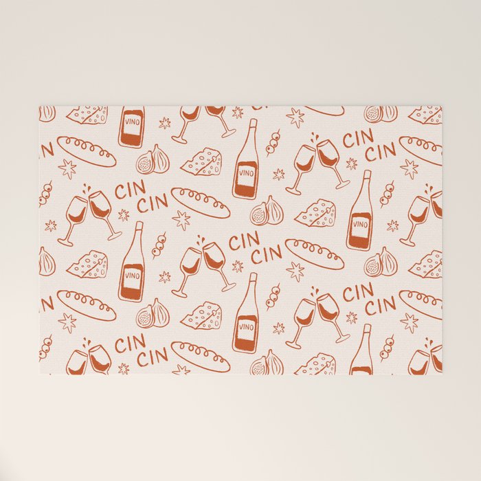 Fancy Dinner. Cheese and Wine Welcome Mat Gallery Image 1