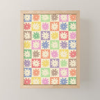 Colorful Flower Checkered Pattern Mini Art Print Gallery Image 1