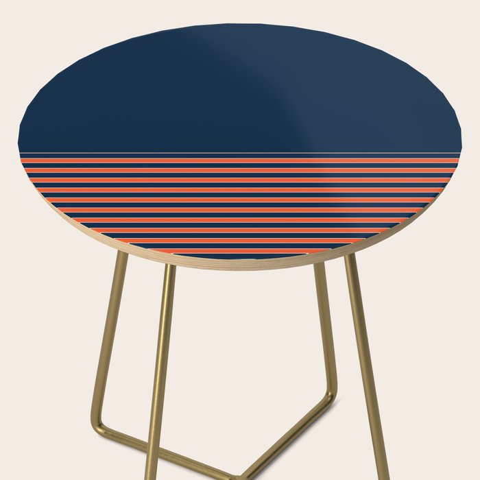 Minimal Indigo Orange Lines Side Table Gallery Image 2