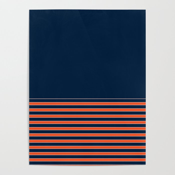 Minimal Indigo Orange Lines Poster Gallery Image 4