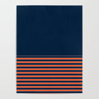 Minimal Indigo Orange Lines Poster Gallery Image 4