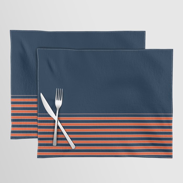 Minimal Indigo Orange Lines Placemat Gallery Image 1