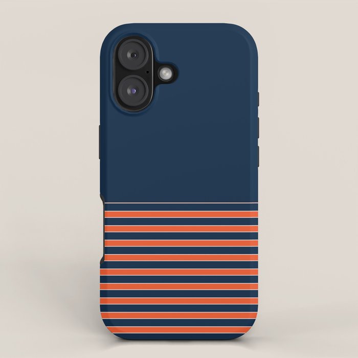 Minimal Indigo Orange Lines iPhone Case Gallery Image 1