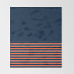 Minimal Indigo Orange Lines Throw Blanket Gallery Image 2
