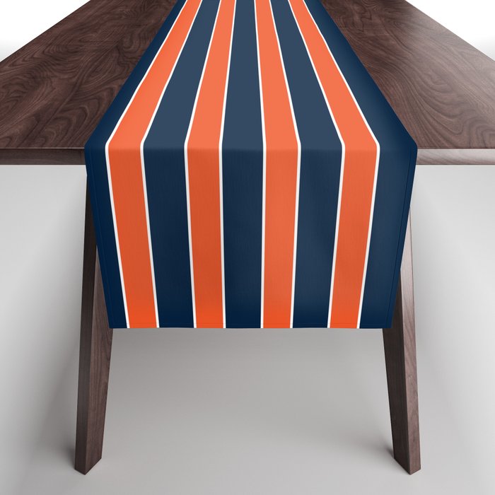 Minimal Indigo Orange Lines Table Runner Gallery Image 1
