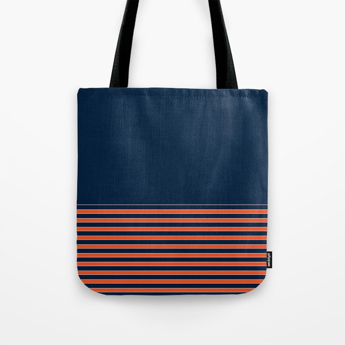 Minimal Indigo Orange Lines Tote Bag Gallery Image 1