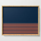 Minimal Indigo Orange Lines Serving Tray Gallery Image 1