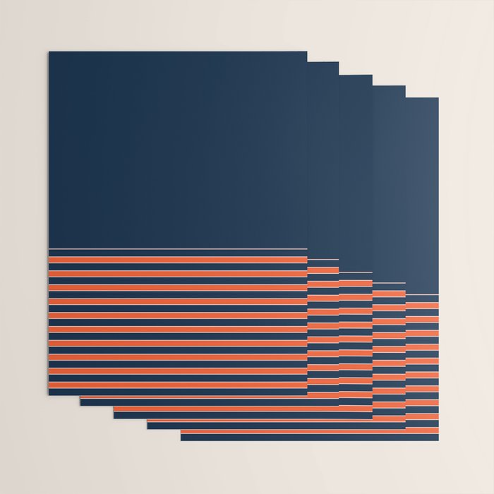 Minimal Indigo Orange Lines Wrapping Paper Gallery Image 3