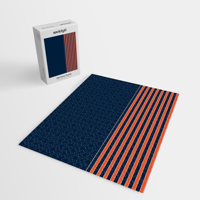 Minimal Indigo Orange Lines Jigsaw Puzzle Gallery Image 2