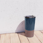 Minimal Indigo Orange Lines Travel Mug Gallery Image 4
