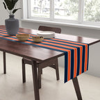 Minimal Indigo Orange Lines Table Runner Gallery Image 2